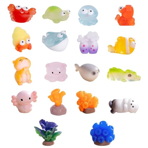 水槽 アクアリウム 18種類セット サンゴ 魚 海洋生物 多種類 可愛い ミニ置物 ミニチュア 水槽用アクセサリー クラフト飾り 盆栽 ガーデン マイクロ風景飾り オブジェ 情景小物 オーナメント インテリアホーム 樹脂 DIY飾り物 贈り物 フィギュア 装飾