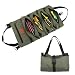 Produktbild Werkzeug Rolltasche,Werkzeugrolle,Canvas Schraubenschlüssel Werkzeugtasche mit 5 Reißverschlusstaschen,Aus 600D Oxford-Gewebe für Handwerker und Elektriker(Grün).