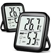 Antonki 2-Pack Hygrometer Indoor Thermometer Room Thermometer Indoor Digital Temperature and Humi...