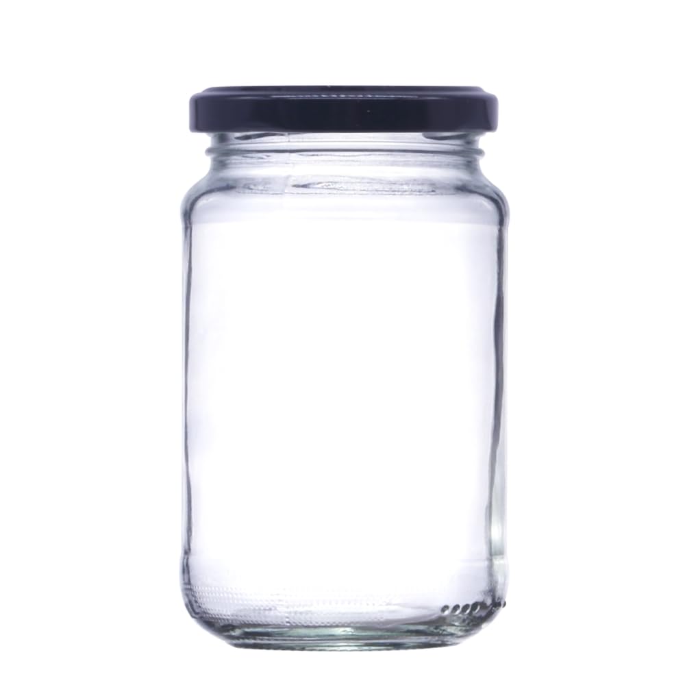 24 x 12 oz (296 ml) Jam Jars, ideal for jams with a choice of seven lids (black)