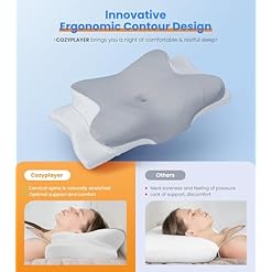 Alternative view of Ultra Pain Relief Cooling Pillow for Neck Support, Adjustable Cervical Pillow Cozy Sleeping, Odorless Ergonomic Contour Memory Foam Pillows, Orthopedic Bed Pillow for Side Back Stomach Sleeper