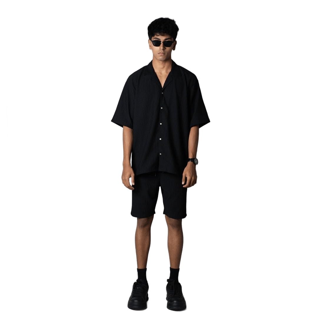 BLACK STRIPPED TEXTURED CO-ORD SET| Comfortable & Stylish Clothing | Soft Fabric | Breathable Fit-image-28