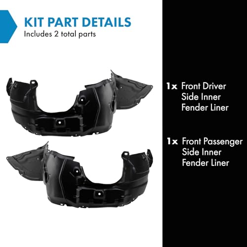 Image of TRQ Front Inner Fender Liner Set Compatible with 2010-2011 Mazda 3 MA1248138 MA1249138