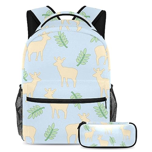 Trousse à crayons et sac à dos silhouettes d'animaux contre le désordre scolaire