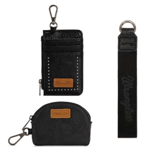 Image of Wrangler Keychain Wristlet Wallets for Women Western Dual Pouch Wristlet Credit Card Holder Wallet