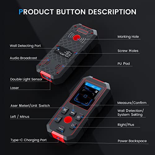 Kolsol 518S Stud Finder With 196Ft Laser Measure thumb #5
