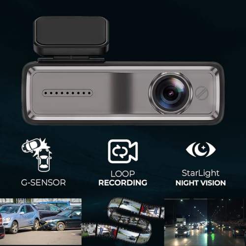 Image of PRONOD 2K Dash Cam for Car | Dashcam for Car with Mic- Full HD Resolution, Night Vision, WiFi App Control, G-Sensor, 24H Parking Mode, Loop Recording,- Supports 128GB, Free Hardware Kit