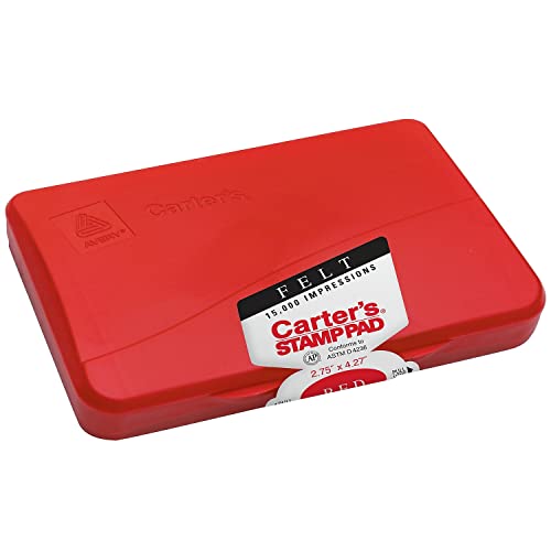 Carter's 21071 Felt Stamp Pad, Size 1, 2-3/4-Inch x4-1/4-Inch , Red Ink