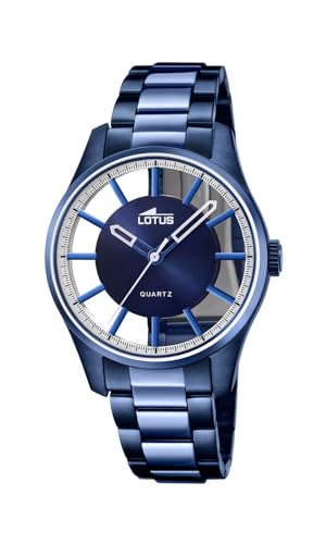 LOTUS Montre Homme Analogique Acier INOX 316L Bleu - Quartz - Verre Minéral Résistant - Étanche 5 ATM 18904/1 Special Prices