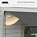 Outsunny 12' x 10' Retractable Awning, Patio Awning Sunshade Shelter with Manual Crank Handle, 280gsm UV Resistant Fabric and Aluminum Frame for Deck, Balcony, Yard, Dark Gray