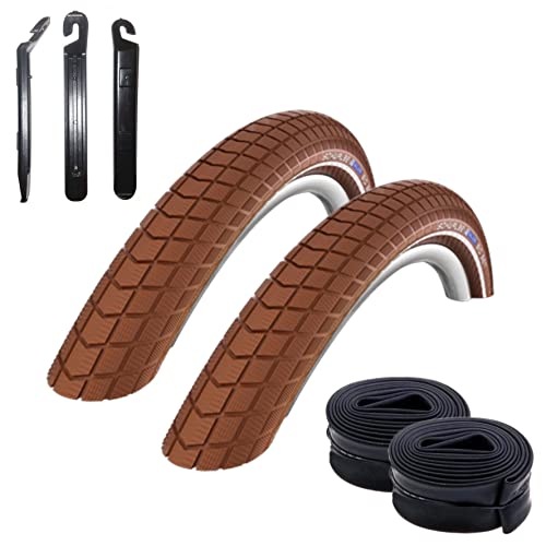 2 x Schwalbe Big Ben Fahrradreifen Fahrradmantel mit Reflex in Braun 55-559...