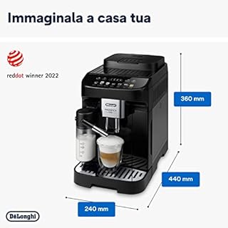 De'Longhi Magnifica Evo ECAM292.81.B, Macchina da caffè Automatica, Chicchi macinati al momento, Caraffa MontaLatte Automatica per Cappuccini, 7 Bevande One Touch, Spegnimento Programmmabile, Nero