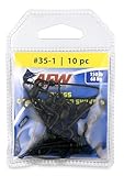 AFW Brass Coastlock Snap Swivels, Size #1, 150 lb Test, Black, 10 pc