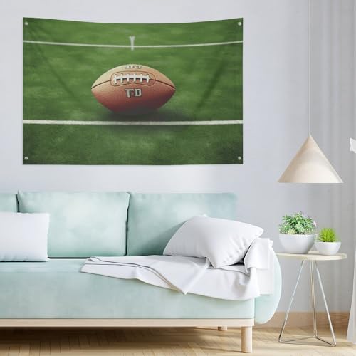 Drapeau de football anti-déchirure en polyester pour décoration murale durable