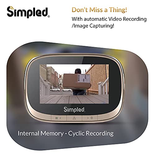 Simpled Digital Door Viewer 4.3 Inch Lcd Screen - 170 Degree Smart Video Camera Doorbell Peephole - Lithium Battery, Night Vision, Motion Detection With Chime #TOP6