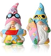 iStatue Pool Gnomes, 2PCS Funny Naughty Resin Statue Gifts Hand-Painted Beach Summer Tiered Tray ...