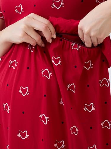 Image of AV2 Women's Cotton Midi Maternity Nighty