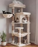 Heybly kratzbaum groß 142 cm mit Leichtem Aufstieg, Beige HCT028MJ