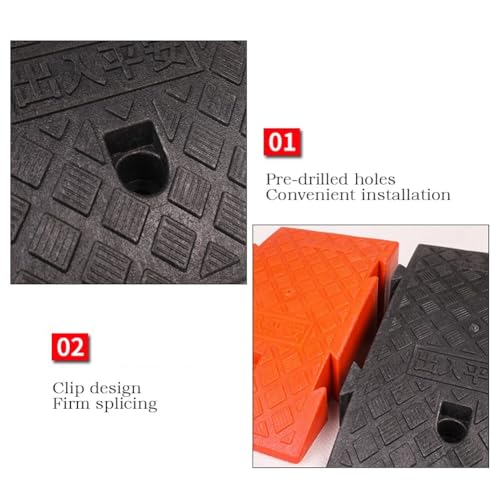 Rampa portátil de plástico para bordillos, rampa umbral ligera para entrada de garaje, rampa para acera, scooter, bicicleta, motocicleta y silla de ruedas (Color: Rojo) miniatura 4