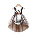 SoonerQuicker Allerheiligen Kleid Mädchen Prinzessin mit Tüll Baby ärmellos Gestreift Truthähne Druck Halloween Trägerkleid Cartoon Kleinkind