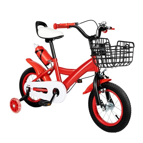 HUOMMGS Kinderfahrrad 12 Zoll Upgraded Jugend Fahrrad für ab 2-4 Jahre Kinder Fahrrad mit Stützrädern und Korb Höhenverstellba Kinderfahrrad für 80-95cm Jungen & Mädchen (Rot) HUOMMGS Kinderfahrrad 12 Zoll Upgraded Jugend Fahrrad für ab 2-4 Jahre Kinder Fahrrad mit Stützrädern und Korb Höhenverstellba Kinderfahrrad für 80-95cm Jungen & Mädchen (Rot)