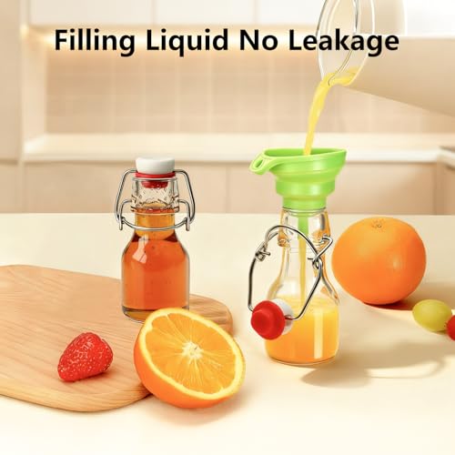 Image of Ruckae 20 Pack 2oz Swing Top Glass Bottles,Flip Top Glass Bottle with Lids Sealable Kombucha Bottle for Brew Beer Syrup Vanilla Extract Air Tight Bottles for Gift (2 oz 20 pack)