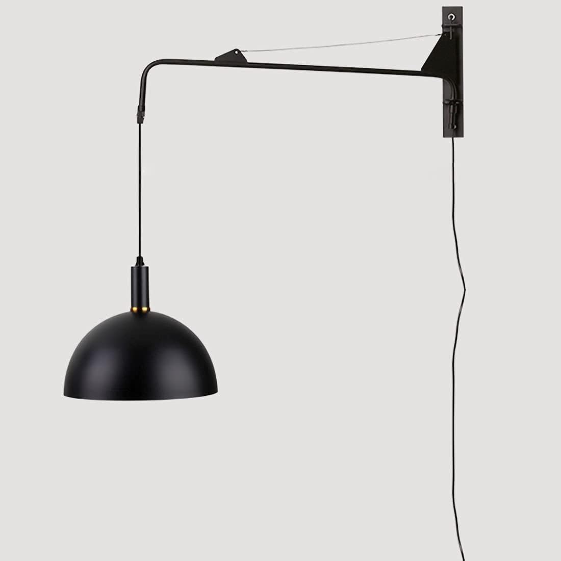 ASerZenith Adjustable Long Arm Wall Lamp, Bedroom Bedside Lamp With Cable And Switch, Industrial Wall Lamp Compatible With Stairs, Living Room Hallway,B 75Cm