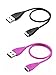 BeneStellar cavo per Fitbit Charge HR, 2 pack 0.27m, cavo caricatore pluristellato USB di ricambio per Fitbit Charge HR Wireless Activity Wristband (nero, viola)