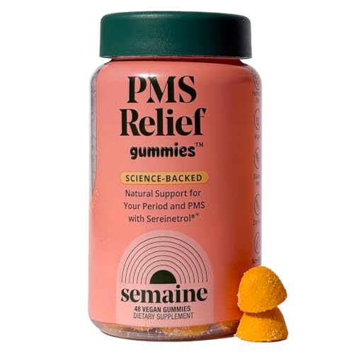 Semaine PMS Relief Gummies Cramps Mood & Bloating Support Clinically-Studied Ingredients