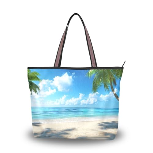 senya Beach Palm Trees Shoulder Bags Large Handle Ladies Handbag