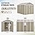 VONZOY Outdoor Storage Shed, 8x10 FT Resin Shed with Floor and Lockable Door, Window & Vents, Tool Sheds & Outdoor Storage for Bike, Garden Accessories, Tools, Waterproof (Light Brown)