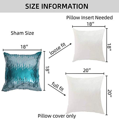Juya Delight SPC-18X18-2-TEALSILV Sequin Throw Pillowcases Teal And Silver Sparkle Pillow Cushion Covers thumb #5