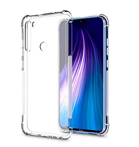Image of WOW IMAGINE Redmi Note 8 Shockproof Back Cover Case | Flexible Protective Cushioned Edges Crystal Clear TPU Bumper Corners Back Case Cover for Xiaomi Redmi Note 8 - Transparent