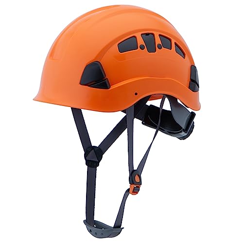 Lohaswork Safety Hard Hat Ansi Z89.1 Approved,Adjustable Vented Safety Helmet,6-Point Suspension,Construction Forestry Aborist Work(04Orange) #TOP19