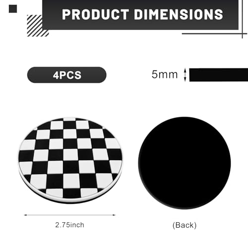 4 PCS Portavasos para Auto con Diseño Ajedrezado 2.76 in miniatura 2