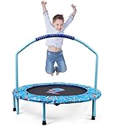 Mini Trampolin mit Faltbarem Bungee-Rebounder, Jumping Trampolin mit Verstellbarem Griff und Sich...