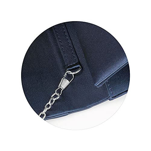 Image of Evening Bags For Women Pleated Satin Rhinestone Brooch Prom Clutch Purse With Detachable Chain Strap
