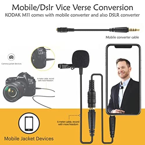 Image of Kodak M11 2.5Mm Lavalier Microphone with Adapter for Smartphones - Auxiliary