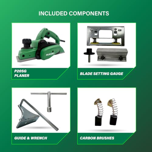 Image of HIKOKI P20SGS9Z Planer | 560W Motor | 16500 RPM No-Load Speed | 80mm Planing Width | 1mm Planing Depth | High-Precision Depth Control | Large Polishing Baseplate | Safety Switch