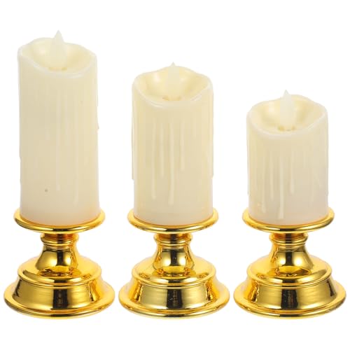 Velas sin llama a pilas con diseño seguro y apariencia delicada en color blanco