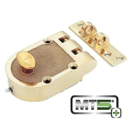 Mul-t-lock MT5+ Single Cylinder Jimmy Proof with Rim Cylinder - Bright Brass