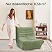 Meskanu Loungesessel für kleine Räume, Bodensofa Lazy Sofa mit Memory Schaum, Cloud Couch aus Wildlederimitat, Kleines Sofa für Schlafzimmer und Wohnzimmer, Grün