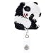 Qinsuee Panda Retractable ID Badge Reel with Alligator Clip, 24 inch Retractable Cord