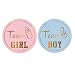 MUMULULU 80PCS Gold Gender Reveal Stickers Team boy and Team Girl Baby Shower Sticker Labels Round Circle Labels Stickers