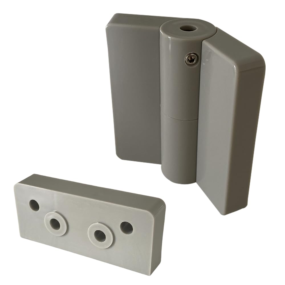 Paumelle à ressort avec cache vis et cale HOMEWELL en nylon droite RAL 7038