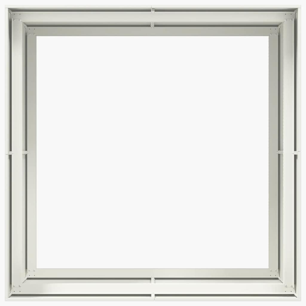 Ogrodnik Stal Biały 100x100x80 cm | Stal walcowana na zimno, otwarte dno do drenażu, wzmocnienia wsporników wewnętrznych, do ogrodu balkonowego patio
