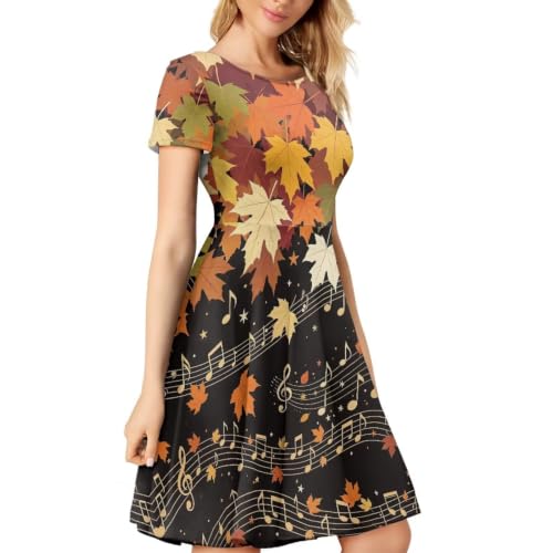 Image of AFPANQZ Womens Casual Summer Lightweight Vintage Dress Short Sleeve Midi Dress Knee-Long Luxury Formal Dress