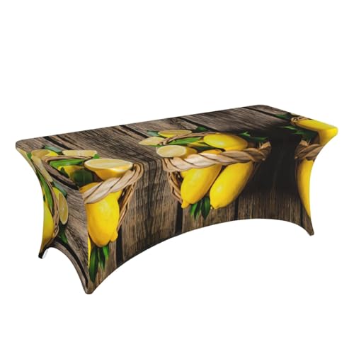 Nappe de table extensible élasthanne imprimé citrons lavable