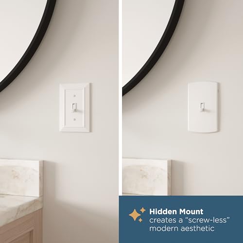 Franklin Brass Soft Modern (3-Pack) Decorative Light Switch Cover Wall Plate Matte Black 1-Gang Concealed Mount Screwless Wall Plate Switch/Toggle Plate Guards Electrical Outlet Covers W42465K-FB-CP by Franklin Brass - Image 5