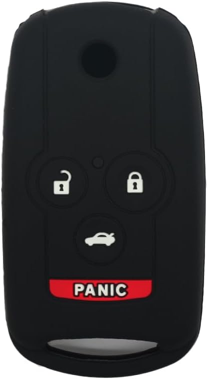 SEGADEN 2 Pcs Silicone Cover Protector Case Holder Skin Jacket Compatible with Honda Acura 4 Button Flip Remote Key Fob 3+1 BTN CV4232 Black & Deep Blue image 2
